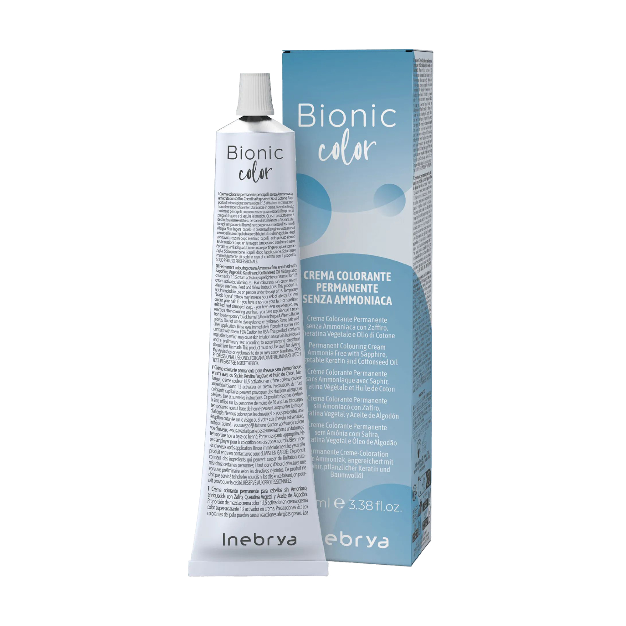 Напівперманентна крем-фарба для волосся Inebrya Bionic Color 1/10 Blue Black, 100 мл